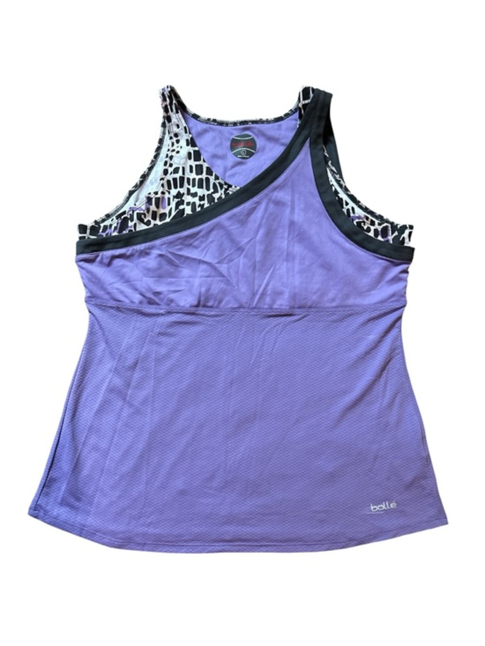 NWT Bolle size large, Lavender Athletic Tank with animal (snake) print